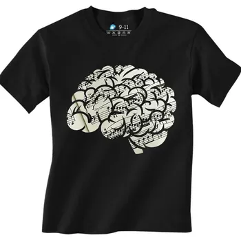 Chlapecké tričko Dětské tričko Mozek Skladatele (Velikost: 12-13, Barva: Černá)