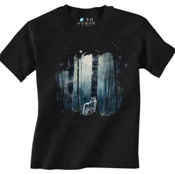 Chlapecké tričko Dětské tričko Sibiřský Husky Hlídač Severu (Velikost: 3-4, Barva: Černá)