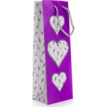 Dárková taška Dárková taška na láhev Levandule se srdíčky