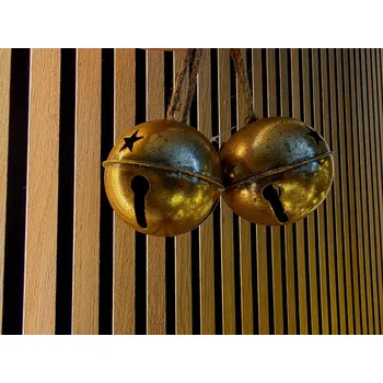 Vánoční ozdoba MOREX Rolnička k zavěšení K3869-29 10 cm zlatá