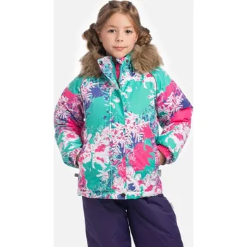 Dětská zimní bunda Huppa Alondra s kožíškem turquoise pattern velikost 128