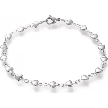 Náramek Nerezový náramek, se zapínáním, SRDÍČKA - vyplněná, 21,4 cm, 1 kus