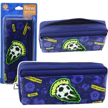 Penál Školní penál fotbalový – dvoukomora granatový | penál