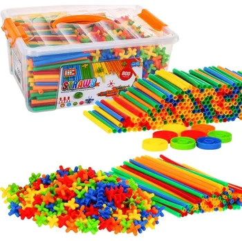 ostatní stavebnice Ramiz Barevné stavebnice pro děti 3+ Stavební 3D modely + kufřík + spojky 800 el.