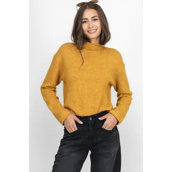 Dámský svetr Vero Moda pletený svetr se stojáčkem Mirla okrový Velikost: M