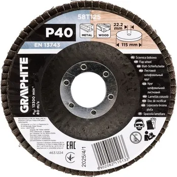 Brusný kotouč Graphite Lamelovy brusný kotouč 115 x 22,2 mm, P40