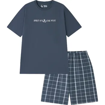 Wolf nad Wolfie PÁNSKÉ LETNÍ PYŽAMO šedé S2575C Šedá S