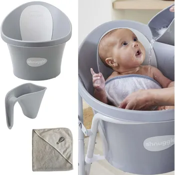 koupací vanička SHNUGGLE Koupací set Soft - Grey/Airbaloon