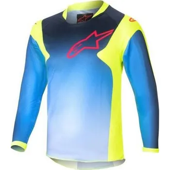 Moto dres Dres RACER HOEN KIDS, ALPINESTARS, dětský (žlutá fluo/tmavě modrá) 2XS