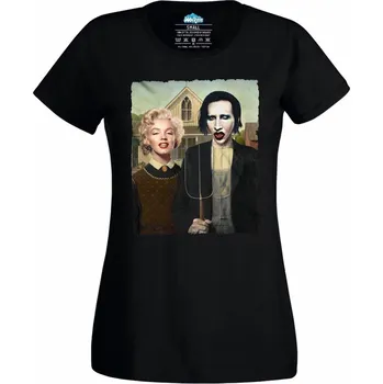 Dámské tričko Americká gotika Marilyn Monroe Marilyn Manson (Skladem XS-4XL) (Velikost: 4XL, Barva: Černá)