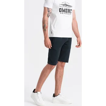 Pánské bavlněné teplákové šortky BASIC - černé V9 OM-SRBS-0149 - XXL