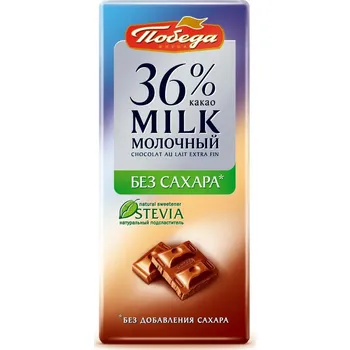 Čokoláda Mlécná cokoláda bez cukru 36% 100g Pobeda