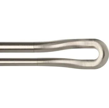 Stříbrná roztažitelná dvojitá garnýž 107-305 cm Umbra MIDNIGHT pro zatemňovací závěsy