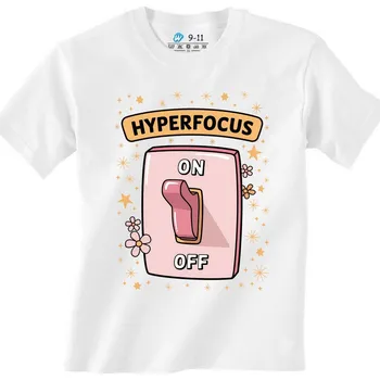 Chlapecké tričko Dětské tričko Hyperfocus Zapnuto Switch On (Velikost: 3-4, Barva: Bílá)