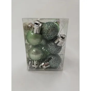 Vánoční dekorace Vánoční ozdoby sada 12ks - 2cm - zelené