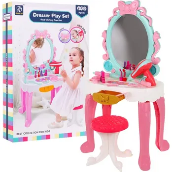 Dětská kuchyňka Ramiz Interaktivní toaletní stolek pro dívky 3+ Stolička + sušák + příslušenství