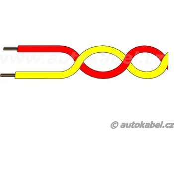 elektrický kabel Kroucený autovodič FLRYSL 2x1,0 mm² - žlutá/rudá