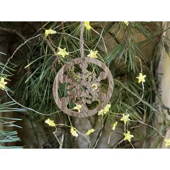 Vánoce Závěs vánoční vločka v kruhu