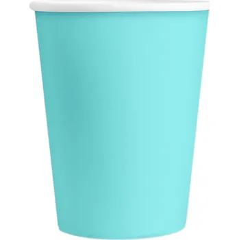 Party nádobí Tyrkysové papírové kelímky 220 ml – balení 6 ks