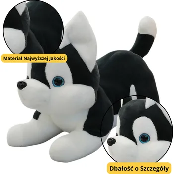 plyšák Plyšový pes husky přítulka – černobílý 30cm | plyšák
