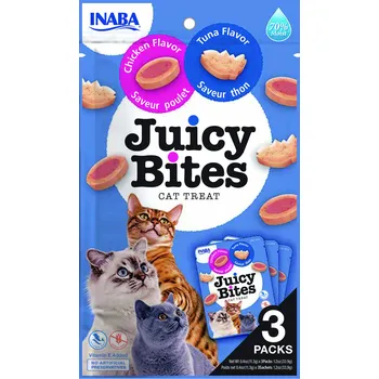 Pamlsek pro kočku Inaba Juicy Bites Chicken/Tuna 3 x 11,3 g