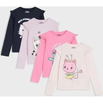 Dívčí oblečení Sinsay - Trička s dlouhým rukávem 4 balení Gabby's Dollhouse - vícebarevná - 079GA-MLC - 079GA-MLC-122