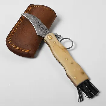 Exkluzivní houbařský nůž z damascénské oceli a rukojetí z kosti velblouda