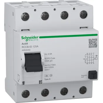 Jistič A9R26492 Acti9 RCCB-ID 4P 125A 500mA A, Schneider Electric