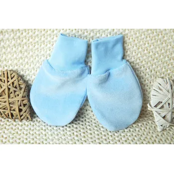 Rukavice AMÁLKA Plyšové rukavičky bez palečku, modré Velikost: 68-80