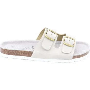 Pánské pantofle SAMLUX® Pánské kožené korkové pantofle béžové 988M-4 (100% kůže) Barva: Beige, Velikost: 43