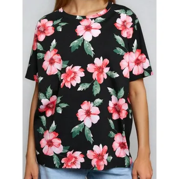 Dámská móda Sinsay - Vzorované tričko s&nbsp;krátkými rukávy - černá - 197IN-99X - 197IN-99X-S