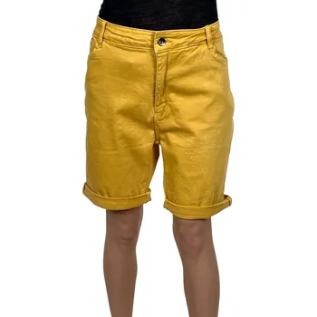 Dámské kraťasy M.Sara Dámské džínové kraťasy hořčicové barvy Barva: Hořčicová, Velikost: 38