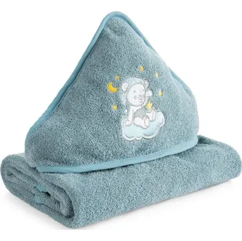 Modrý dětský ručník s kapucí BABY75 100x100 cm