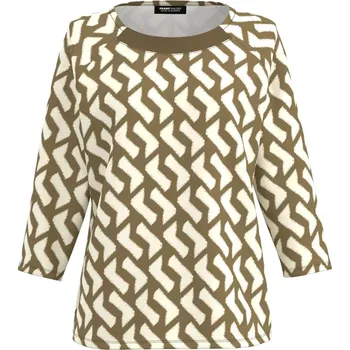 Dámské tričko FRANK WALDER dámské triko béžovo moccha vzorované