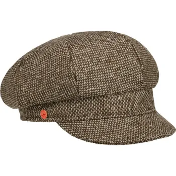 Čepice 8-dílna bekovka od Mayser - Coco Tweed Newsboy Cap - hnědý tvíd (béžová) Velikost: 57 cm (M)