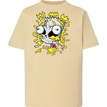 detske-levne-bavlnene-tricko-potisk-oblicej-bart-simpson Barva: Lime stone - krémová, Dětská bavlněná trička JHK: XL