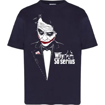 Chlapecké tričko detske-levne-bavlnene-tricko-potisk-kmotr-joker Barva: Navy - tmavě modrá, Dětská bavlněná trička JHK: XL