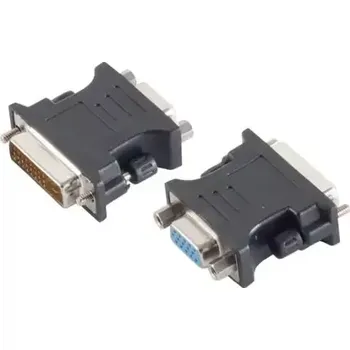 Video kabel MicroConnect Analog adaptér DVI-I Dual-Link (24+5pin) (F) - VGA (M) černá (MONBG)