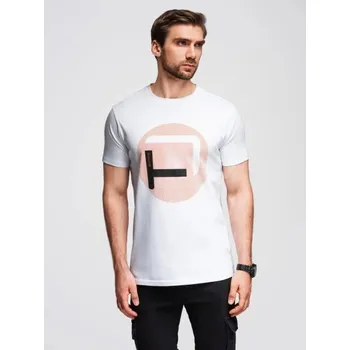Ombre Clothing Bílé pánské tričko s módním potiskem V1 TSPT-0245