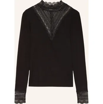 Dámské tričko Only Dlouhý Rukáv S Krajkovým Lemem, černá