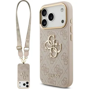 Náhradní díl pro mobilní telefon Guess Kryt iPhone 17 Pro Guhcp17Lp4G4Bcsp (Pu W/ Big 4G Classic & Big Strap Metal Buttons) Pink