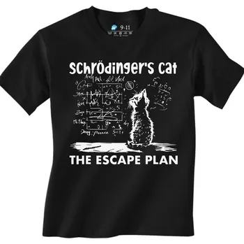 Chlapecké tričko Dětské tričko Schrödingerova kočka Plán Útěku (Velikost: 3-4, Barva: Černá)