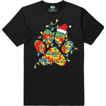 Pánské tričko Pánské tričko Vánoční Psí Tlapka (Velikost: S, Barva: Černá)