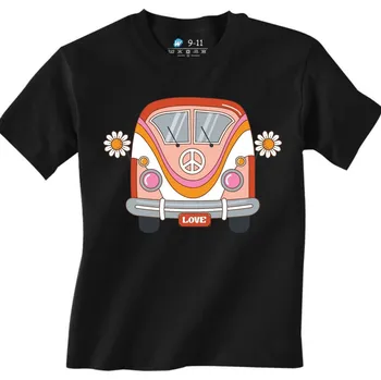 Chlapecké tričko Dětské tričko Hippie Karavan (Velikost: 9-11, Barva: Černá)