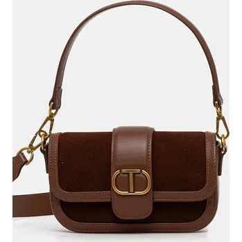 Kabelka Kožená kabelka Twinset 252TD8371 hnědá 88X, vel. ONE SIZE