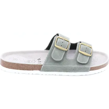 Pánské pantofle SAMLUX® Pánské kožené korkové pantofle olivové 988M-3 (100% kůže) Barva: Khaki, Velikost: 44