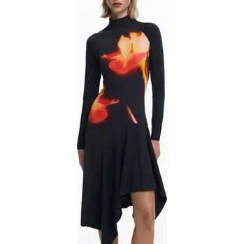 Dámská móda Krátké šaty Desigual pro ženy v černé barvě DESIGUAL černá | červená 3431041