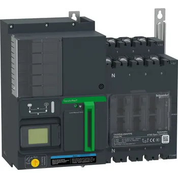 Elektrická zásuvka TA25D4L2004TPE Přepínač zdrojů,200A 4P LCD 400V, Schneider Electric