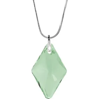 Náhrdelník Swarovski Elements Rhombus krystal XXL 27mm - Stříbrný náhrdelník (přívěsek + řetízek) zelený kosočtverec 54020.4 Chrysolite (zelená světlá, mátová)