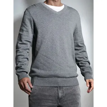 Pánský svetr Sinsay - Svetr s výstřihem do V - šedá - 775FZ-9MM - 775FZ-9MM-3XL